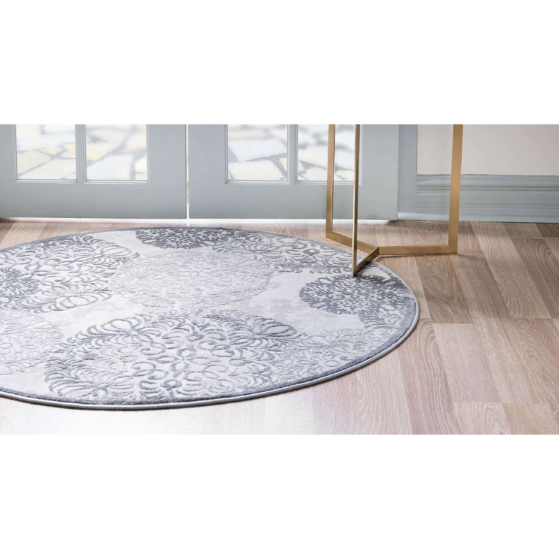 Glencoe Abstract Indoor Rug, Round 4'