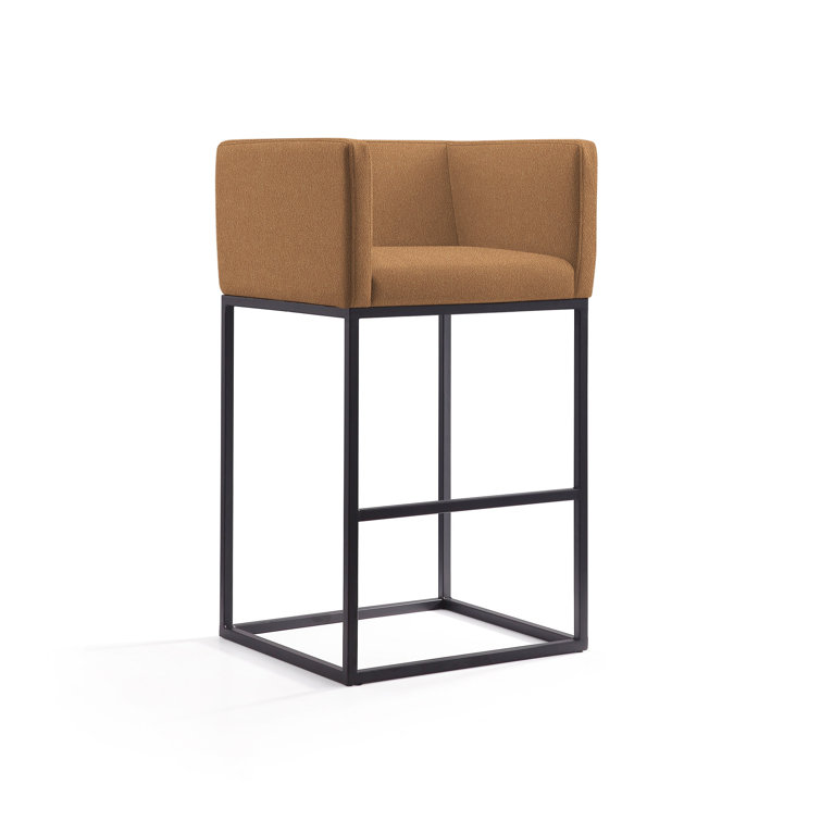 Upholstered Counter Stool with Metal Frame