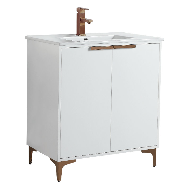 Ensemble de meuble-lavabo simple 30 po Dashae, Or mat