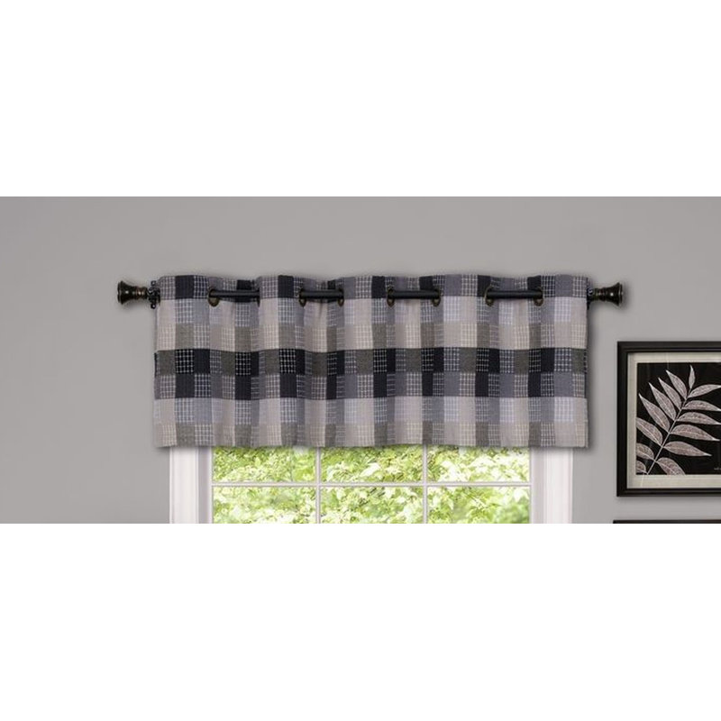 Cantonnière géométrique sur mesure 58 po, Noir