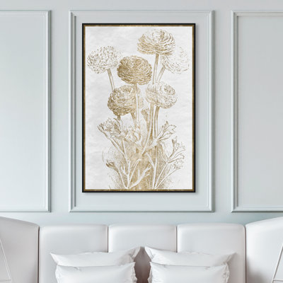 Dahlia et jonquille, croquis de bordure - impression