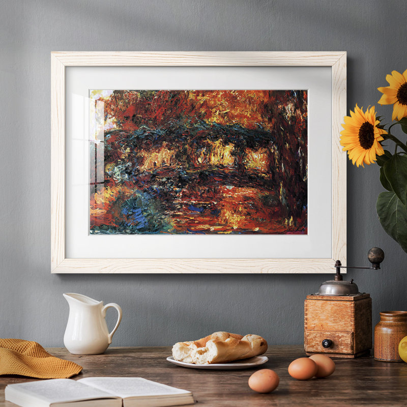 Le pont japonais # 2 par Monet, reproduction d'art sur papier, Blanc, H 28 po x l 42 po x P 1,5 po