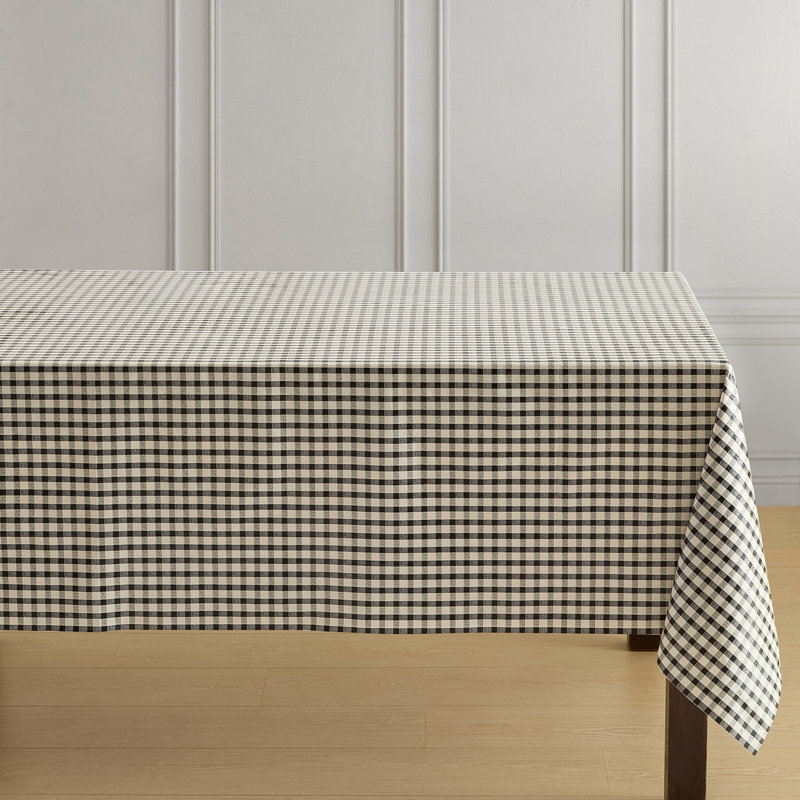 Nappe en vinyle à 3 carreaux Gingham, Noir