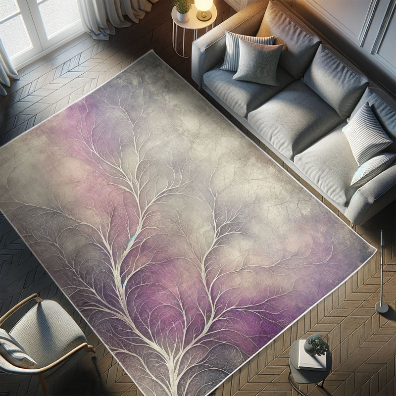 Ambesonne Branches High Density Long Fiber Poly Threads Decorative Area Rug Carpet, Rectangle 2'3" x 3'9"