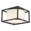 Plafonnier semi-encastré, abat-jour tambour en tissu 3 lumières avec structure en métal noir, luminaires de vestibule, plafonnier près de la chambre à coucher, salon, cuisine, couloir