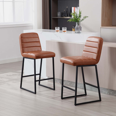 Gustaw Upholstered 26.96'' Counter Stool with Metal Frame -  Orren Ellis, 95EAAA33005D40E293427CD952E5B57D