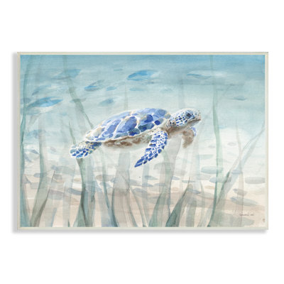 «Baby Turtle», art mural aquatique tacheté bleu par Danhui Nai