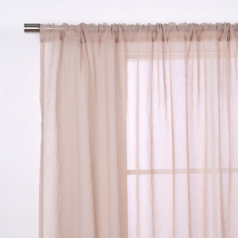 Paire de rideaux transparents avec passe-tringle Walton, Sésame, L 52 po x L 96 po