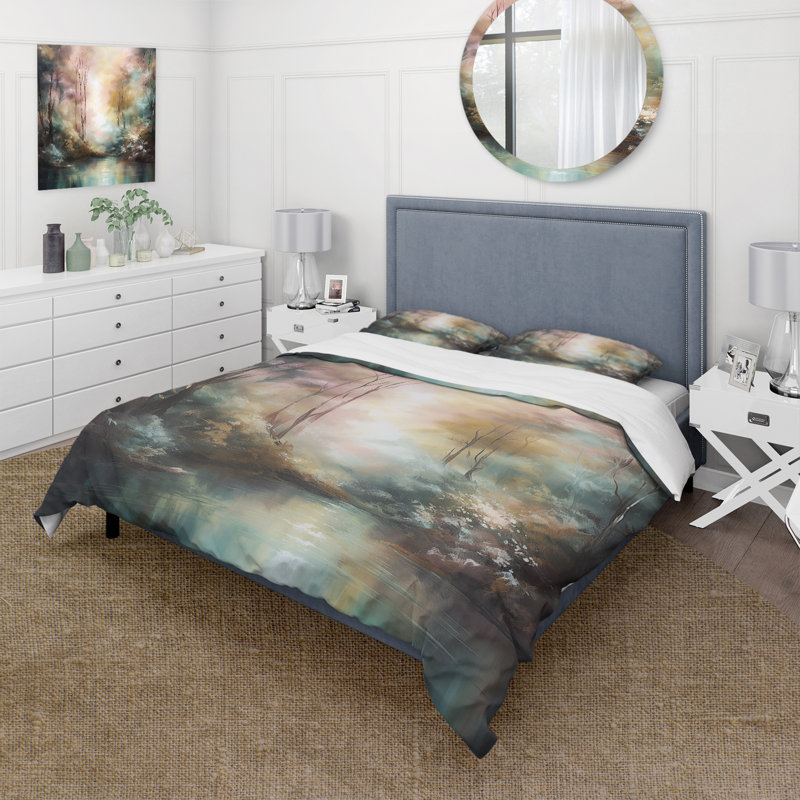 Ensemble de housse de couette en microfibre / polyester Whimsical Stream Bedding
