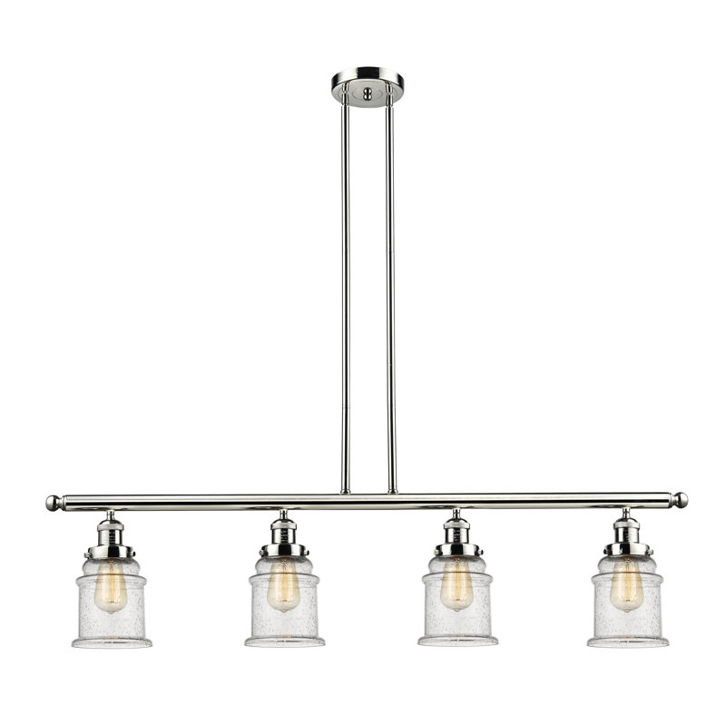 Pendentif de cuisine à 4 lumières Greeley, Nickel poli