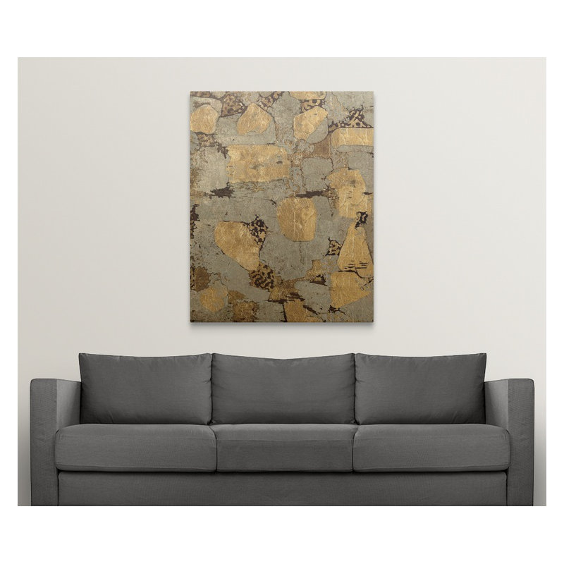 « i », impression Gilded Stone Gold, H 30 po x l 24 po x P 1,5 po, Toile