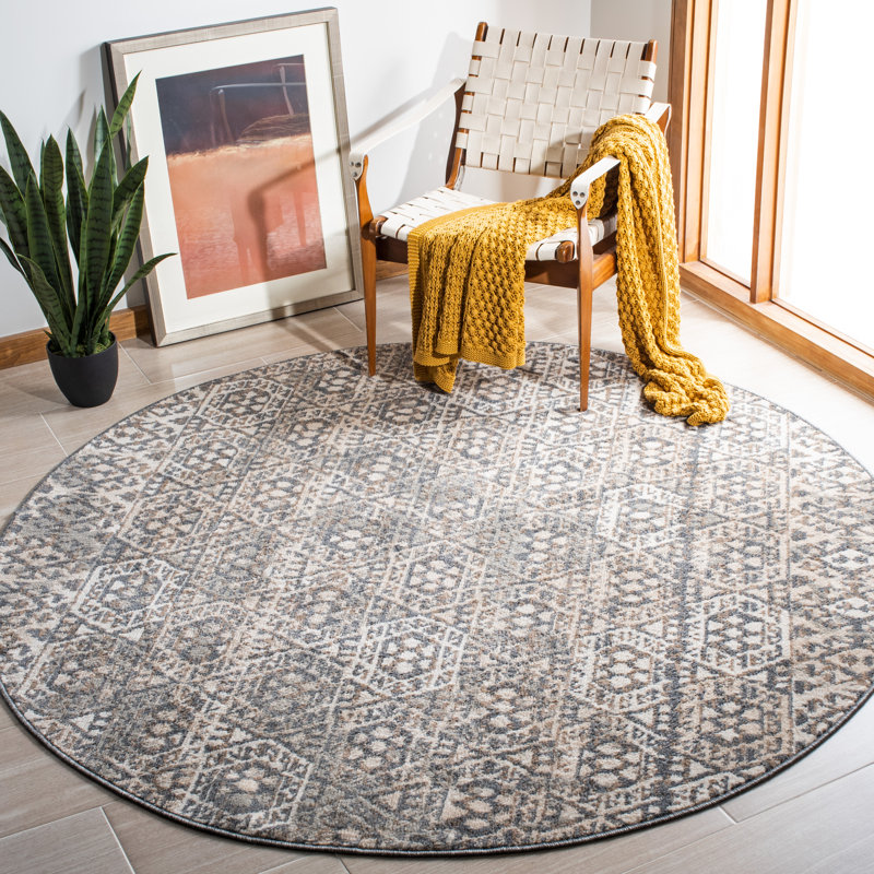 Tapis à motif de pyramides Dolan, Rond 6 pi 7 po