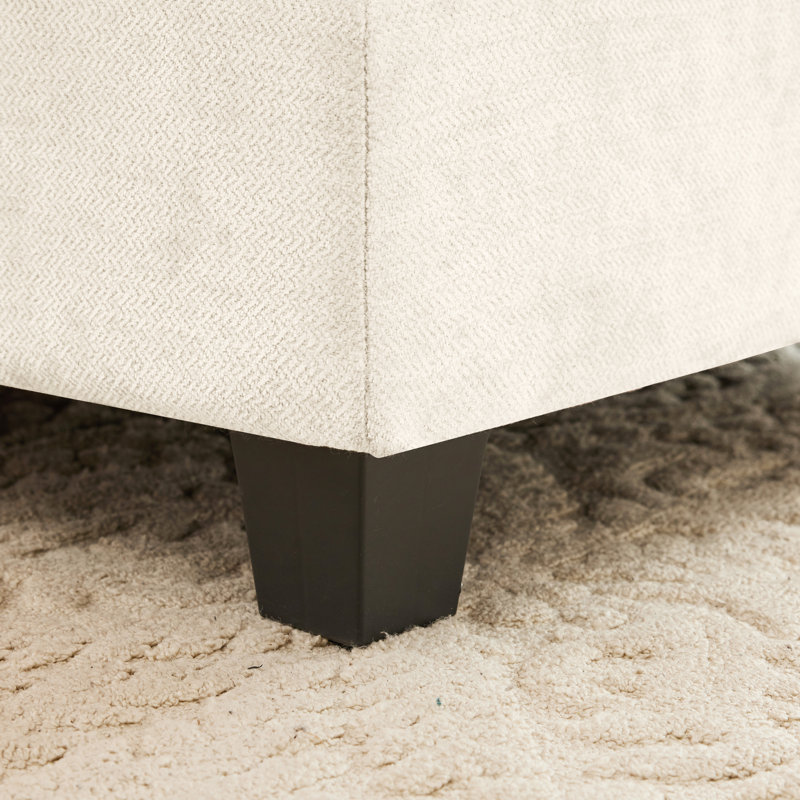 Canapé modulaire en L modulaire avec repose-pieds, Chenille beige