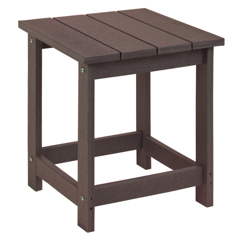 Denarrius Square Outdoor Side Table, Brown