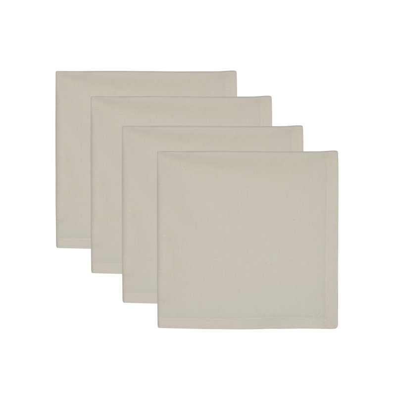 Ensemble de serviettes de table en coton / 4, Blanc cassé
