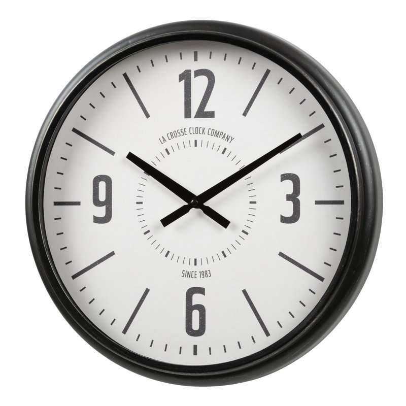 Horloge à quartz industrielle 16 "noire