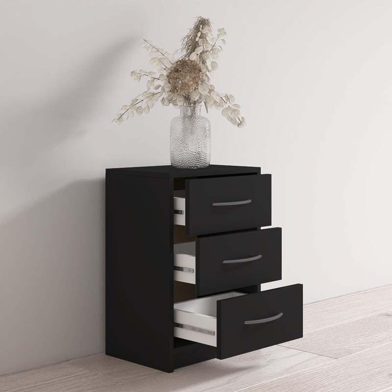 Xally 15.2" Nightstand with Matte Finish, Black