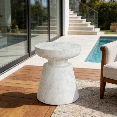 Table d'appoint d'extérieur en travertin Ponti