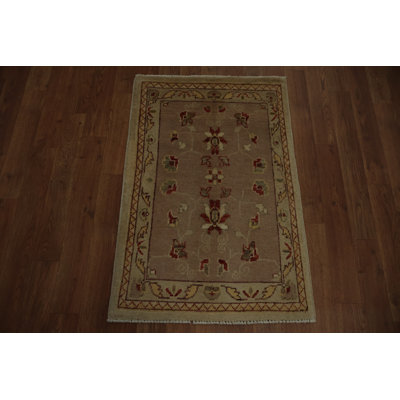 Tapis floral rose et rose 2 x 3