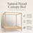 Natural Pine Wood Canopy Platform Bed Frame with Slatted Base, Modern Minimalist Four-Poster Bed, No Box Spring Needed, Queen Size-1494345525-1494345527