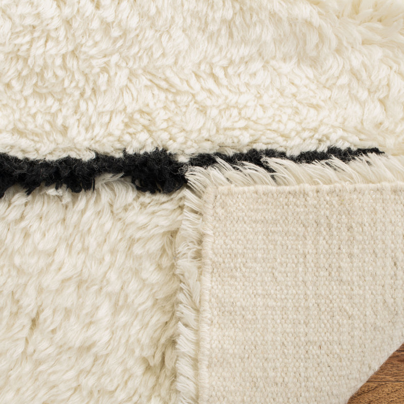 Jarmon Striped Wool Hand Woven Area Rug, Rectangle 183 x 274 cm