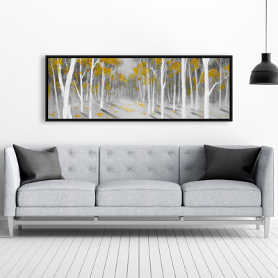 Yellow Birch Forest Print On Canvas