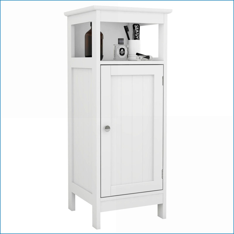 Cabinets, armoire de rangement moderne à une porte avec tablette réglable, L 12,6 po x l 11,8 po x H 33,5 po | Blanc cassé | Panneau de fibres à densité moyenne