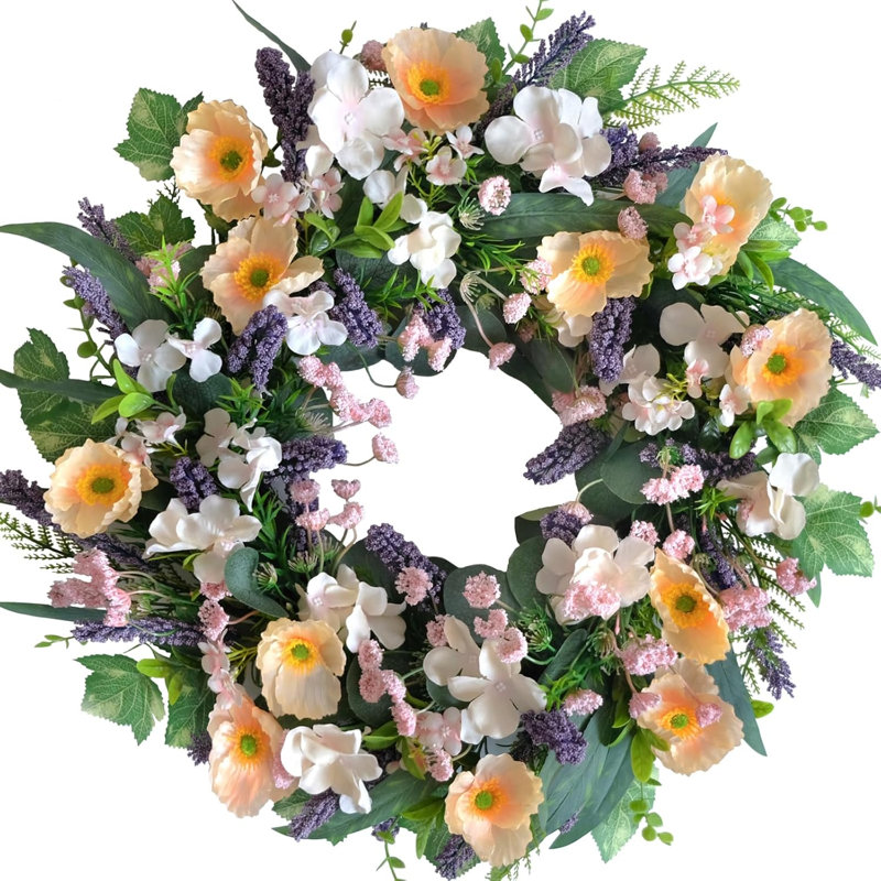 Couronne de fleurs lavande 24 po