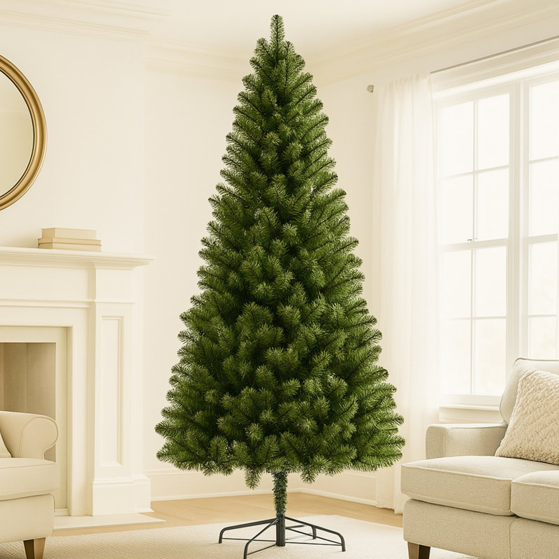 Arbre de Noël artificiel de 7 pi avec branches pleines et 775 pointes, classique pour les fêtes à la maison, support en métal, branches à charnières, décoration de Noël ignifuge, matériau