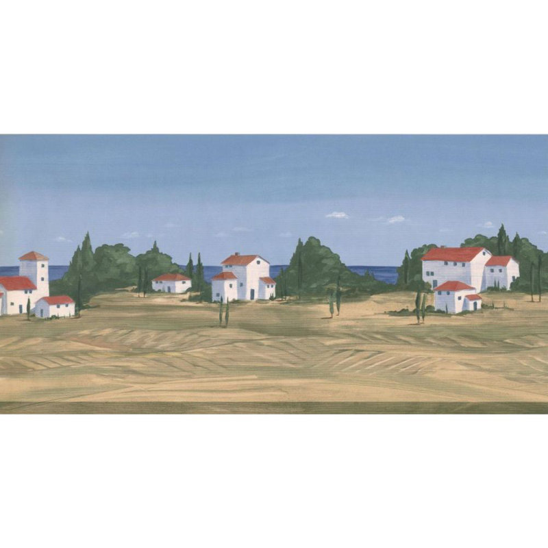 Bordure de papier peint L 15 pi x l 10 po Chincoteague Village on Sea Shore