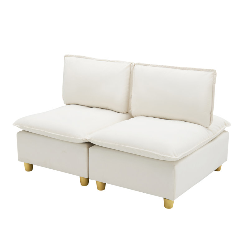 Canapé modulaire rembourré 2 places, Beige