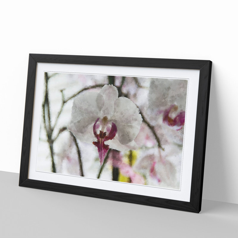 Orchid Flowers Vol.4 - Framed Print, 36cm H x 48cm W x 2cm D, Black Framed