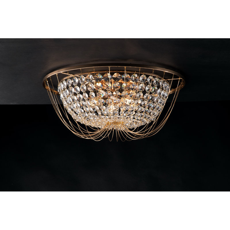 Graf Flush Mount, 22cm H x 45cm W x 45cm D, 4 Lights, Gold