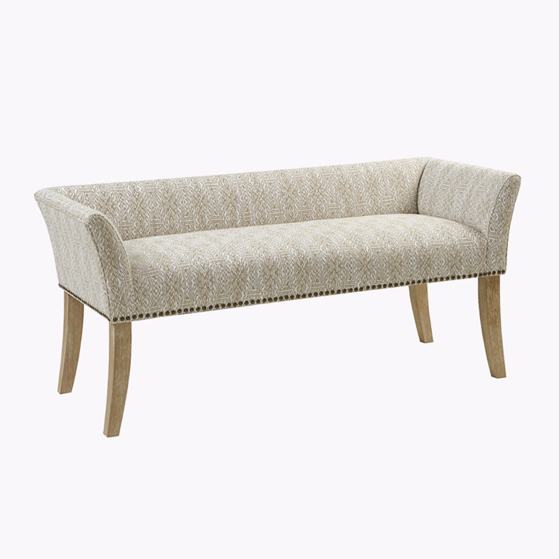 Dalice Upholstered Bench, Natural, Multicolor Beige