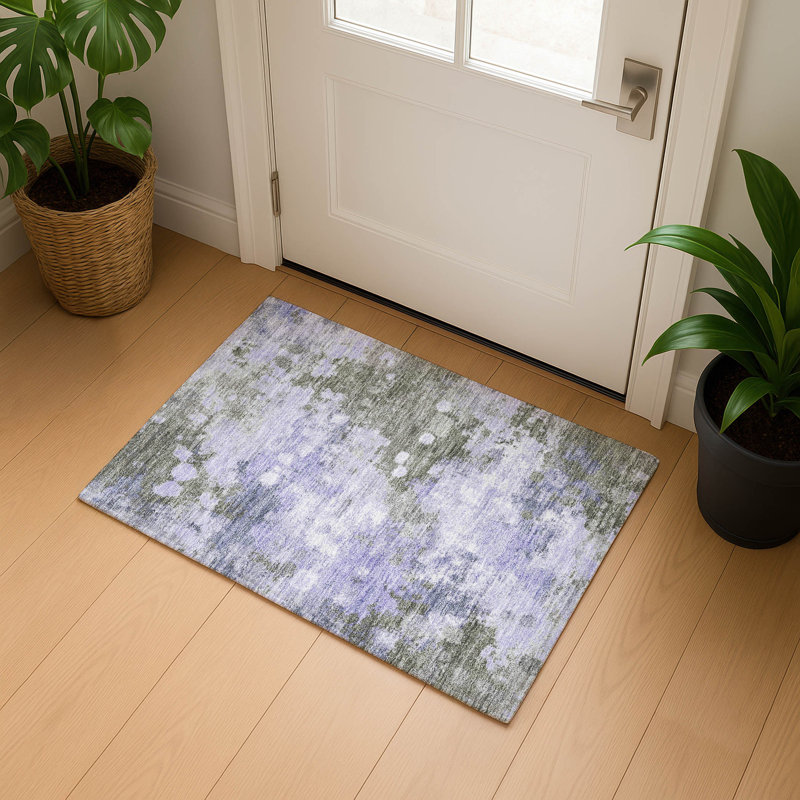 Premium Machine Washable Mouton AMF1992 Abstract Rug, Rectangle 1'8" x 2'6"