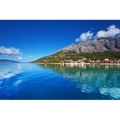 Town On Coastline - Wrapped Canvas Print