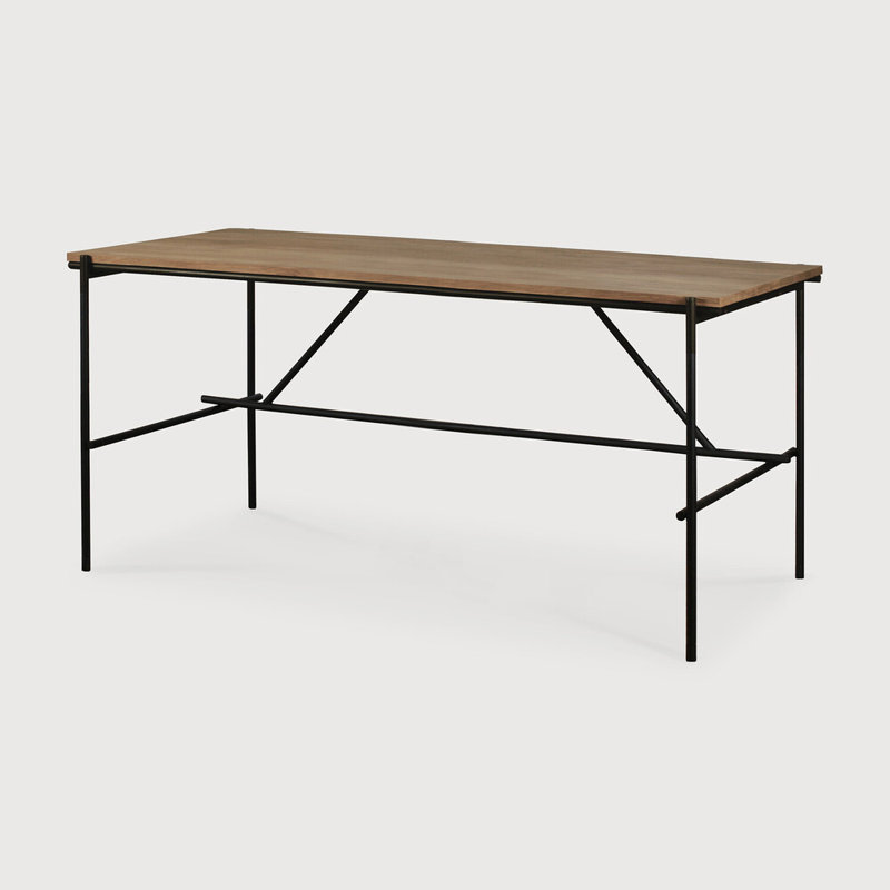 Oscar Solid Wood Writing Desk, 29.9" H x 78.7" W x 35.4" D, Teak