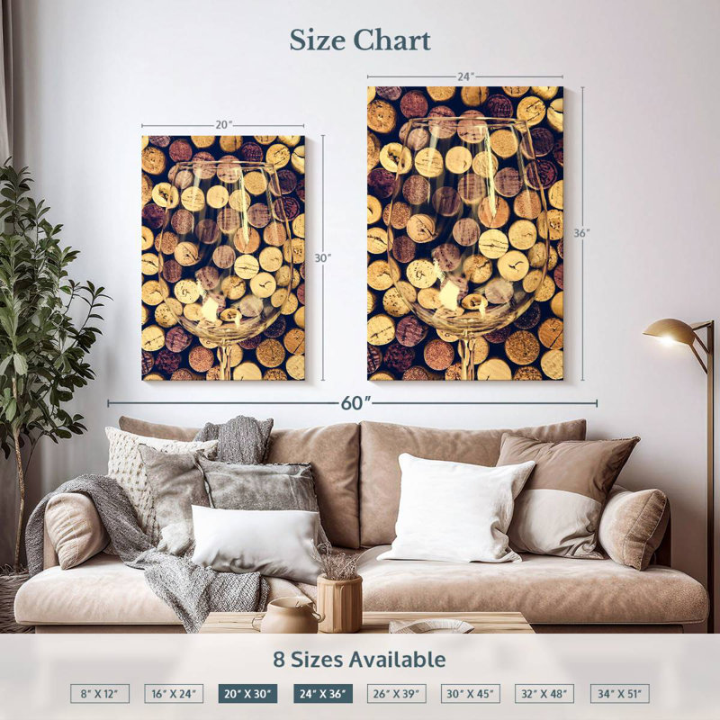 Yarlin Vintage Wine Corks, 36" H x 24" W