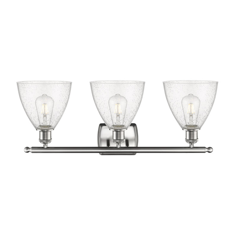 Éclairage pour meuble-lavabo 3 lumières Shauna, DEL, Nickel satiné brossé