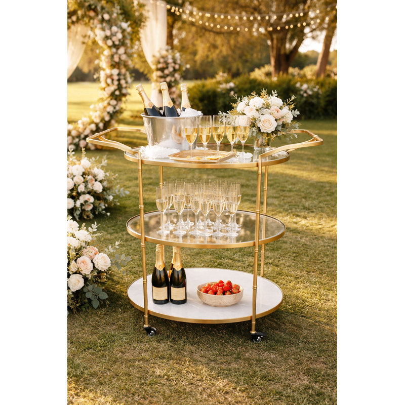 Kelly Serving Cart, Gold