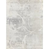 Fine Pure Silk Silk Geometric Area Rug
