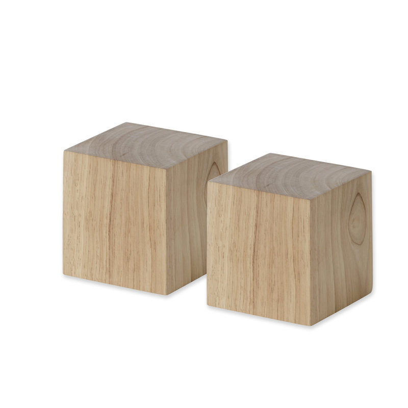 Ensemble de 2 élévateurs de table en bois naturel, Naturel