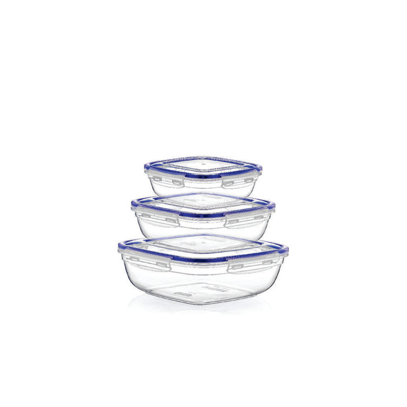  Square Thin Sealed 3 Container Food Storage Set