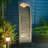 Water Fountain Modern Curved Faux Slate Waterfall Fountain With LED Lighting 42.5 Inch Tall Tiered Waterfall Fountain For Garden Patio Backyard Decor