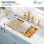 Évier de cuisine à simple cuve encastrée / encastrée en céramique avec station de travail et accessoires encastrable 33 po L x 19 po L 33 po x l 19 po-112554808