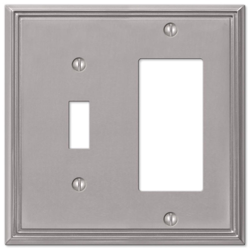Amerelle Metro Gray 2 gang Die-Cast Metal Decorator/Toggle Wall Plate 1 pk
