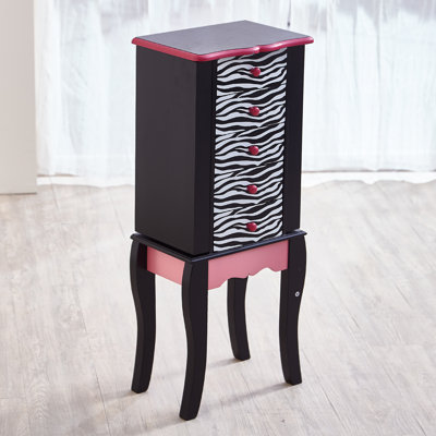 Fashion Prints Freestanding Hand Painted Jewelry Armoire