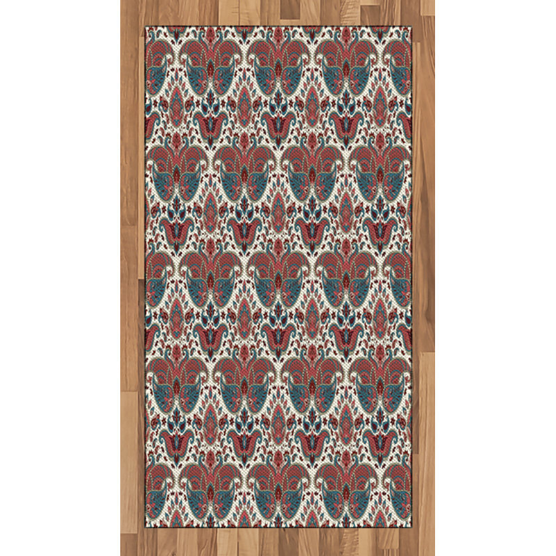 Paisley High Density Long Fiber Poly Threads Decorative Area Rug Carpet, Rectangle 2'7" x 5'