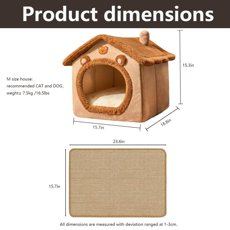 Dilshana Nest Pet Bed, Medium (15.7" L x 18.8" W)