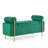 Upholstered Velvet Storage Bench With Cylindrical Arms And Iron Legs